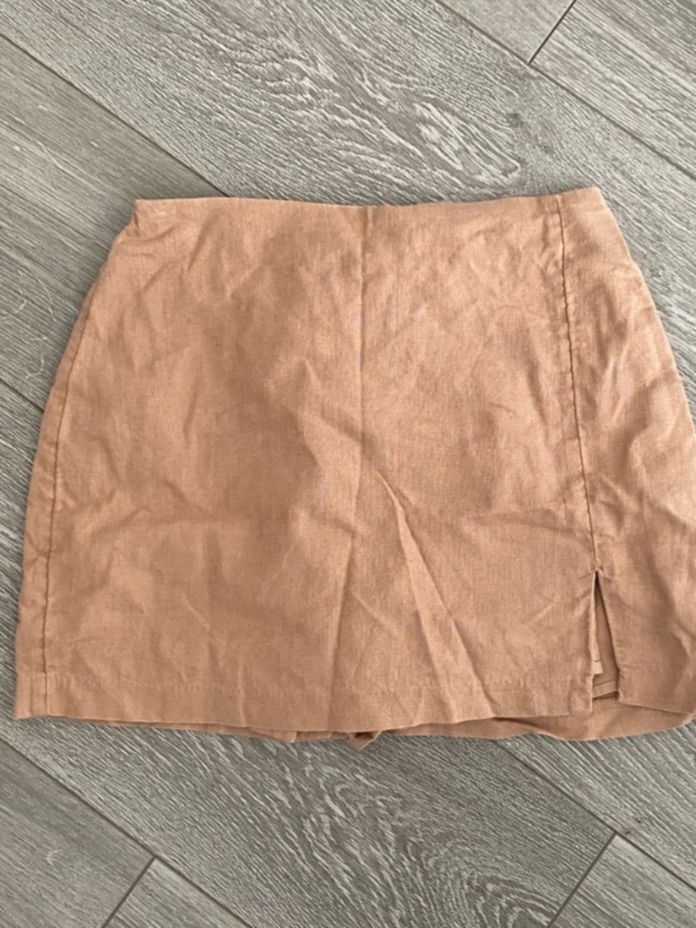 Abercrombie & Fitch Women's Linen Blend Mini Skirt in Light Brown